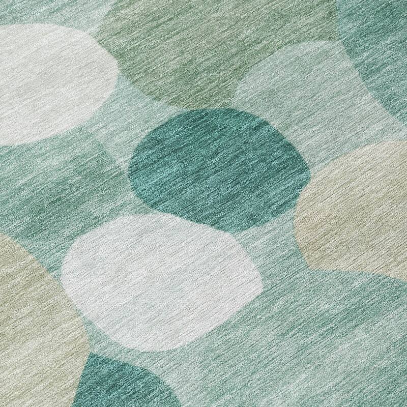 Machine Washable Indoor/ Outdoor Modern Circy Chantille Rug