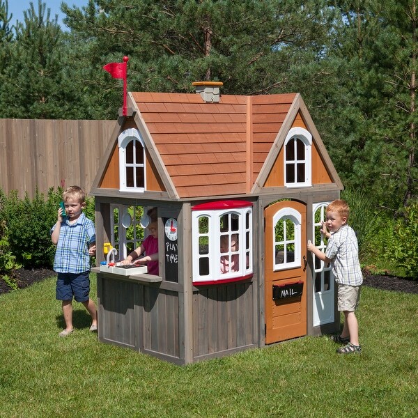 KidKraft Greystone Cottage Playhouse with EZ Kraft Assembly. Opens flyout.