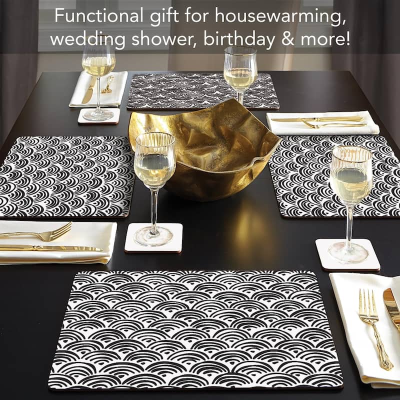 Arches Decorative Hardboard Placemats with Protective Cork Backing 4 Pack Heat Tolerant and Easily Wipes Clean
