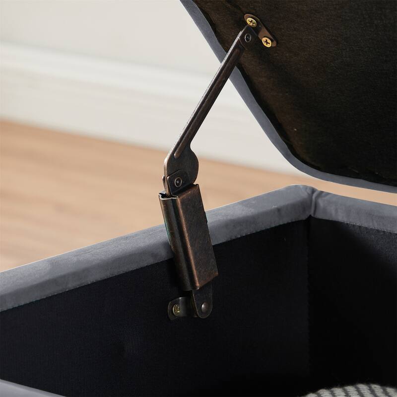 Modern Velvet Ottoman Bench, Storage Ottoman for Home