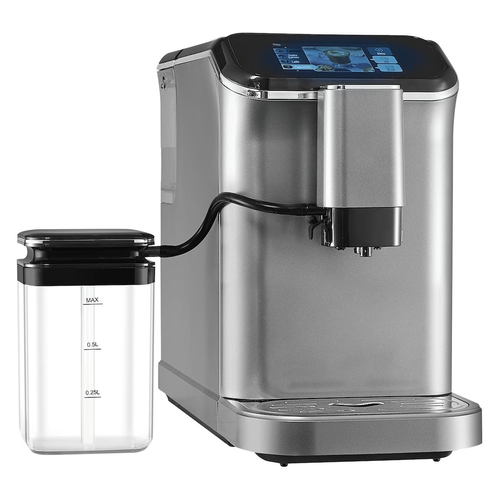 20 Bar Automatic Espresso Coffee Machine with Milk Frother and Grinder - 17.3” x 7.4” x 12.5”