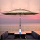 11FT Solar LED Lighted Patio Umbrella with 8 Ribs