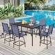 preview thumbnail 15 of 67, 7-Piece Patio Bar Stool Set Textilene Swivel Stools