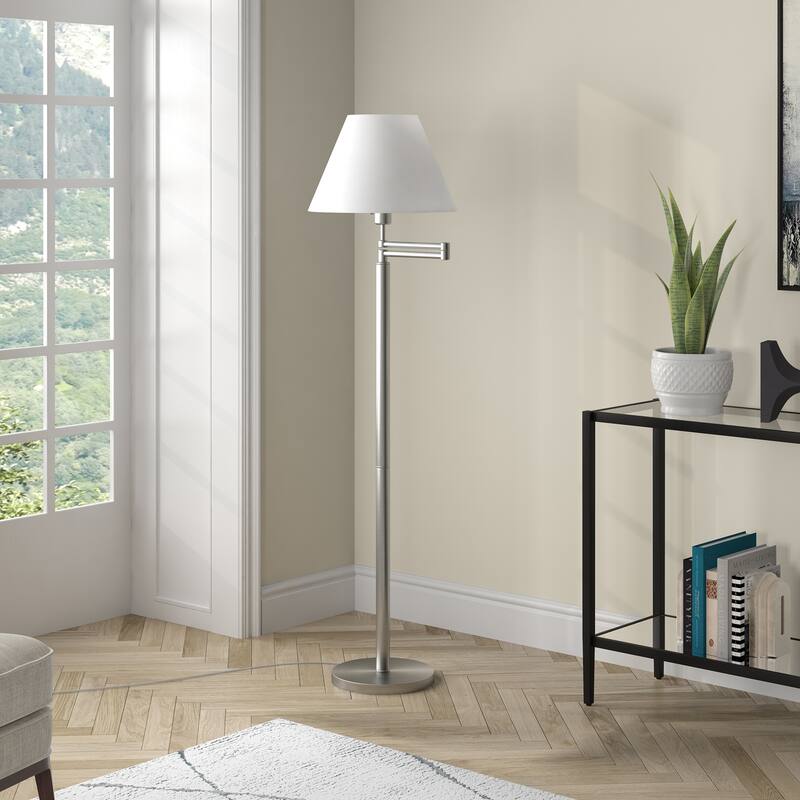 Moby Swing Arm Floor Lamp with Empire Shade
