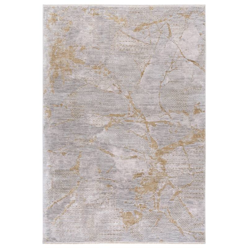 SAFAVIEH Garnet Josu Modern Contemporary Abstract Rug - Grey/Gold - 5'3" x 7'6"