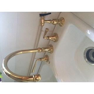 Shop Polished Brass 4-hole Kitchen Faucet and Brass ...