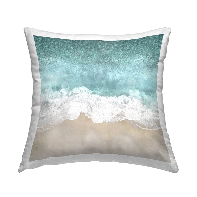Stupell Aerial Beach Waves View Printed Throw Pillow Design by Maggie Olsen