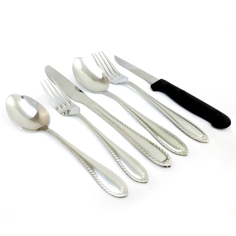 55 Piece Flatware Set in Silver