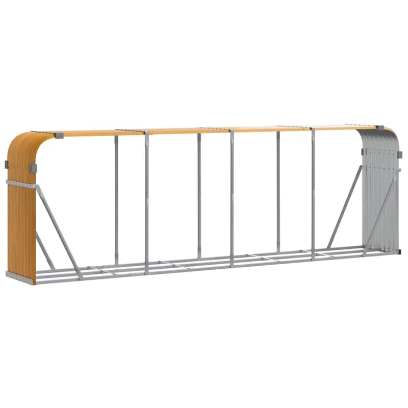 vidaXL Log Holder Outdoor Indoor Storage Firewood Rack Stand Galvanized Steel