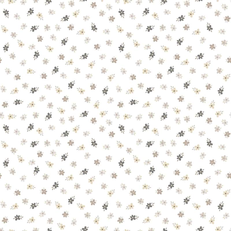 Galerie Wallcoverings Little Explorers 2 Five Leaf Flower Non-woven Matte Wallpaper Roll - 33 feet x 21 inches - Beige