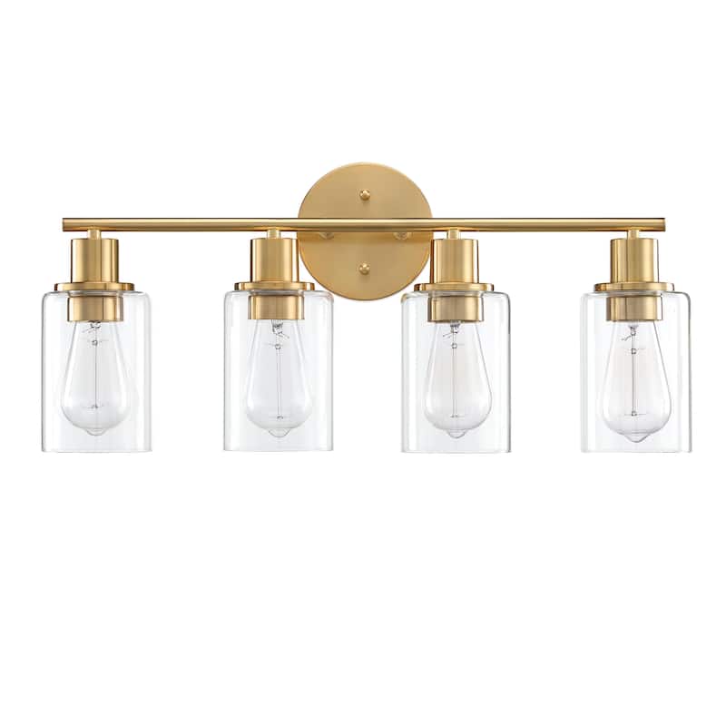 4-Light Bathroom Vanity Light with Clear Glass