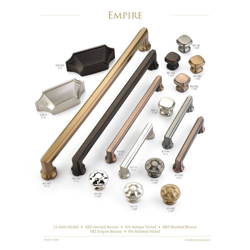 Schaub and Company Empire 3-1/2" Center to Center Traditional Grand