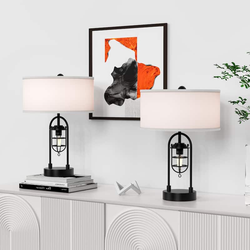 2 Set Bedroom Nightstand Lamps Multi Brightness Table Lamp