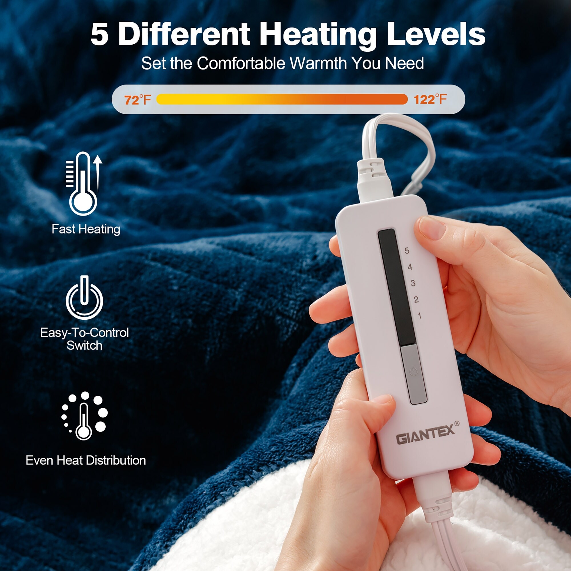 Electric Blanket Heated Flannel Double Side Heating Blanket - On Sale - Bed  Bath u0026 Beyond - 36185555