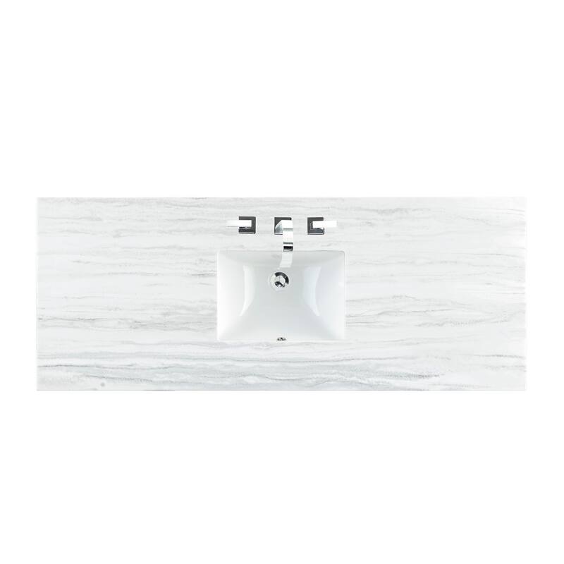 James Martin Vanities 60" Solid Surface Vanity Top with 1 Undermount - Arctic Fall - Painted