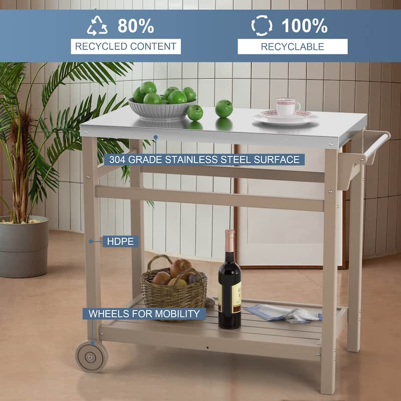 Multi-functional Outdoor Cart: Ideal for Pizza Ovens, Grilling, and Dining -RV carts