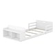preview thumbnail 5 of 10, Twin Size Floor Bed with Storage Footboard and Guardrail