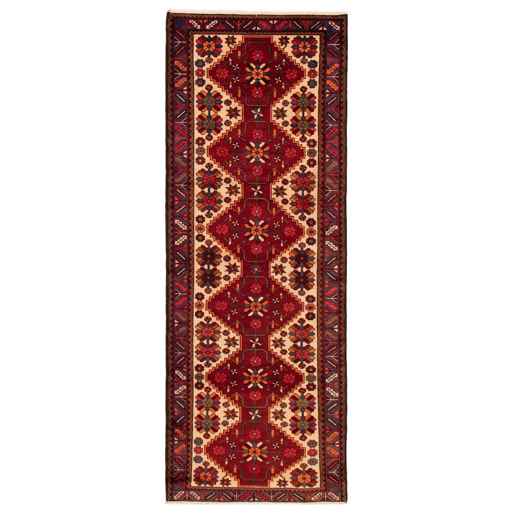 ECARPETGALLERY Hand-knotted Anadol Red Wool Rug - 3'6 x 9'5