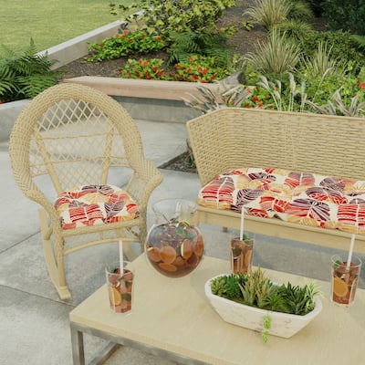 18" x 18" Contoured Outdoor Wicker Seat Cushion - Set of 2 - 18'' L x 18'' W x 4'' H