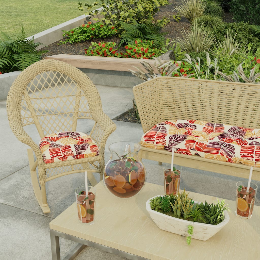 18" x 18" Contoured Outdoor Wicker Seat Cushion - Set of 2 - 18'' L x 18'' W x 4'' H