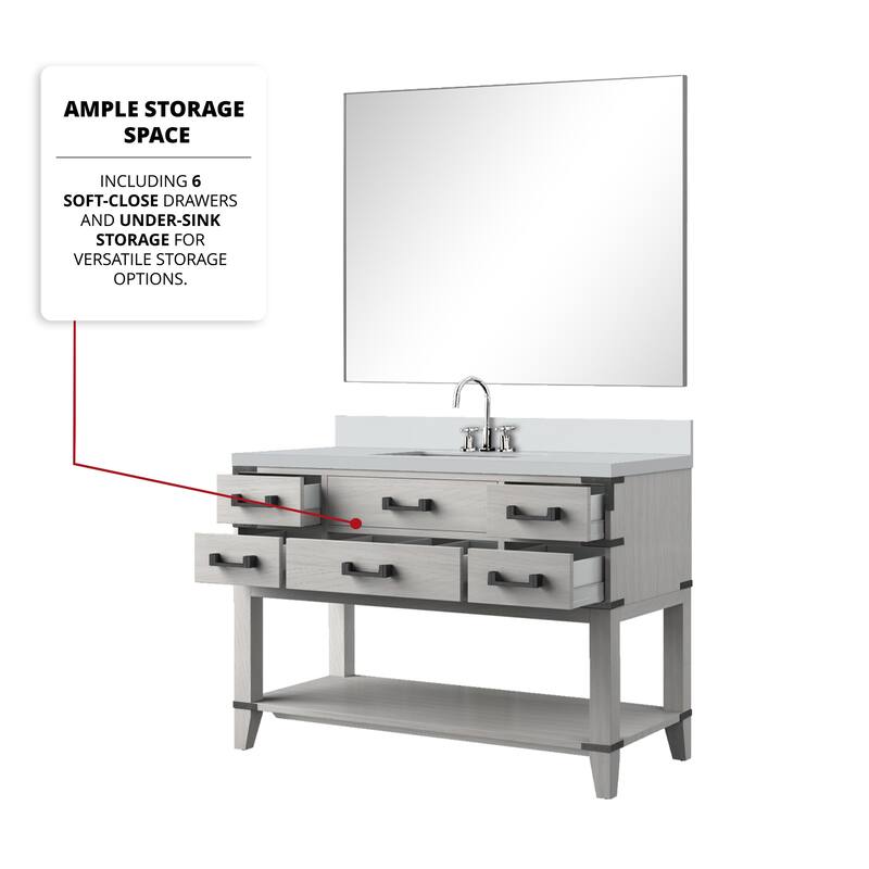 Norwalk Bath Vanity with Cultured Marble Top, Sink, Mirror and Faucet