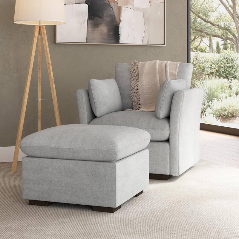 Bush Home Sienna Modular Accent Chair with Storage Ottoman