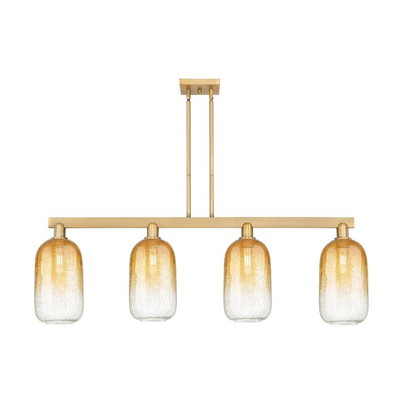 Innovations Lighting 716-4I-16-48 Brookhaven Cloche Linear Brookhaven - Brushed Brass / Amber