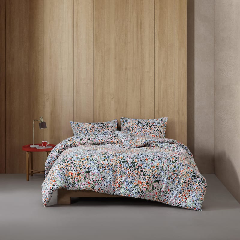 Marimekko Rantaniitty Cotton Orange Reversible Comforter Set