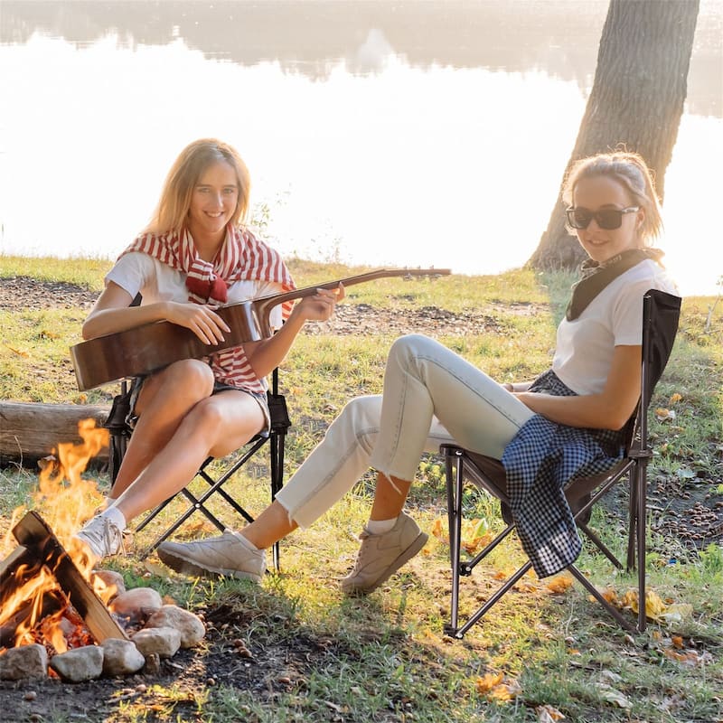 4 Pack Black Camping Chairs