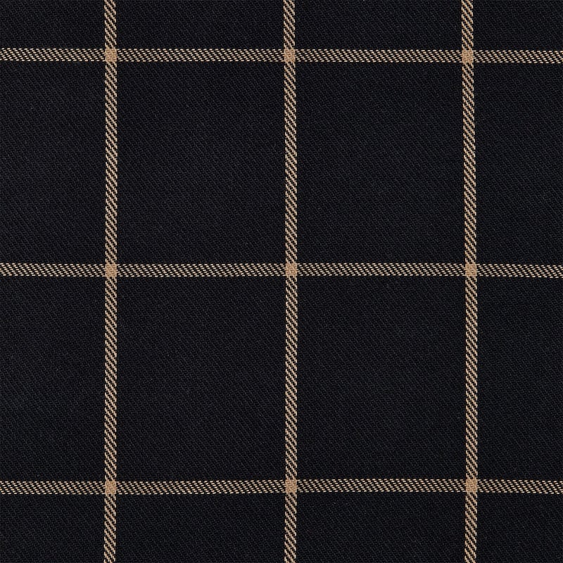 HiEnd Accents Ashbury Black Windowpane Plaid Woven Tweed Euro Sham, 27"x27"