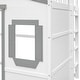 preview thumbnail 14 of 13, White+Gray Full Size Solid Wood House Loft Bed With Ladder for Kids, Boys and Girls, Bedroom