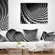 preview thumbnail 4 of 14, Waves and Circles Black n" White - Abstract Art Canvas Print