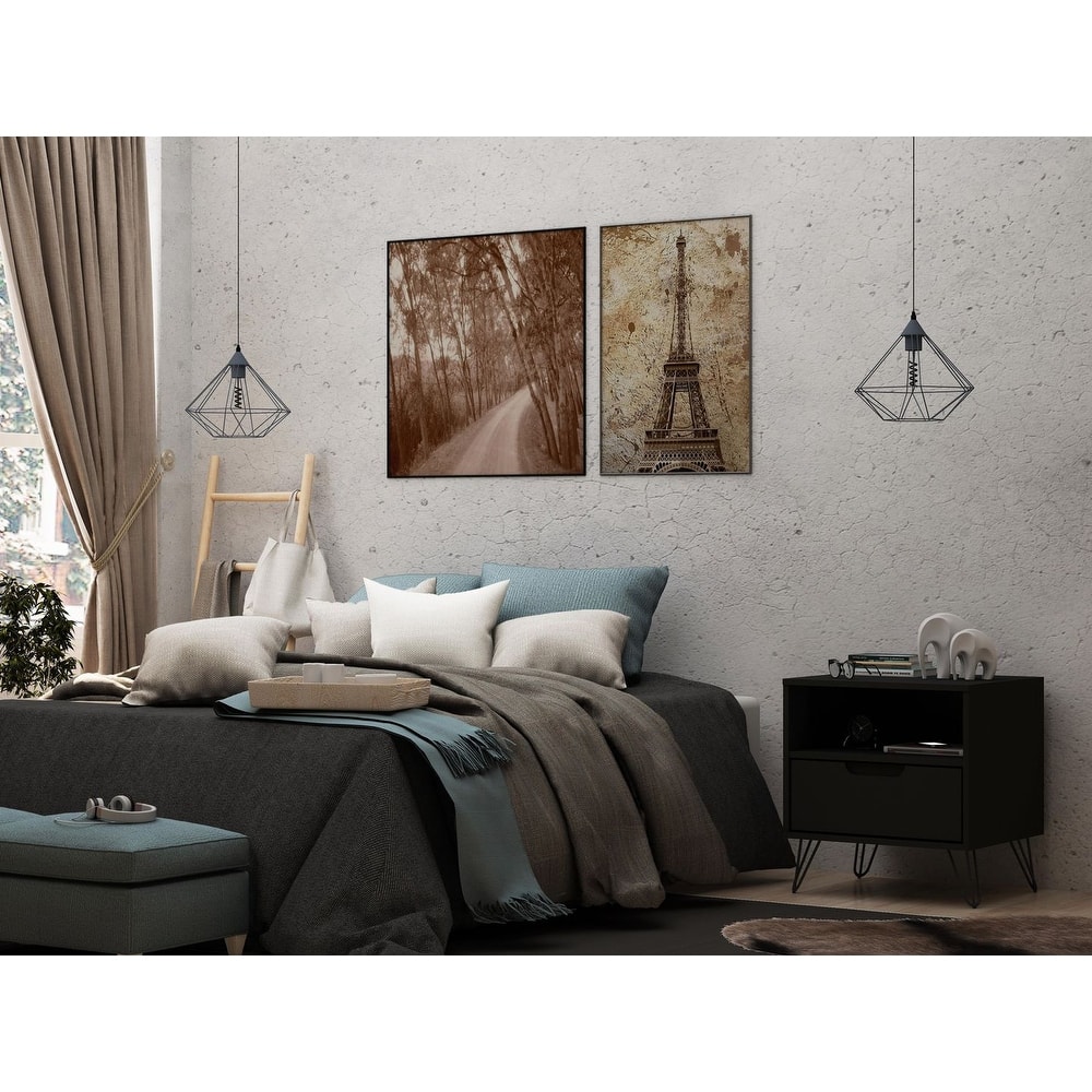 Carson Carrington Bandene Mid-century Modern 1-drawer Wood Nightstand