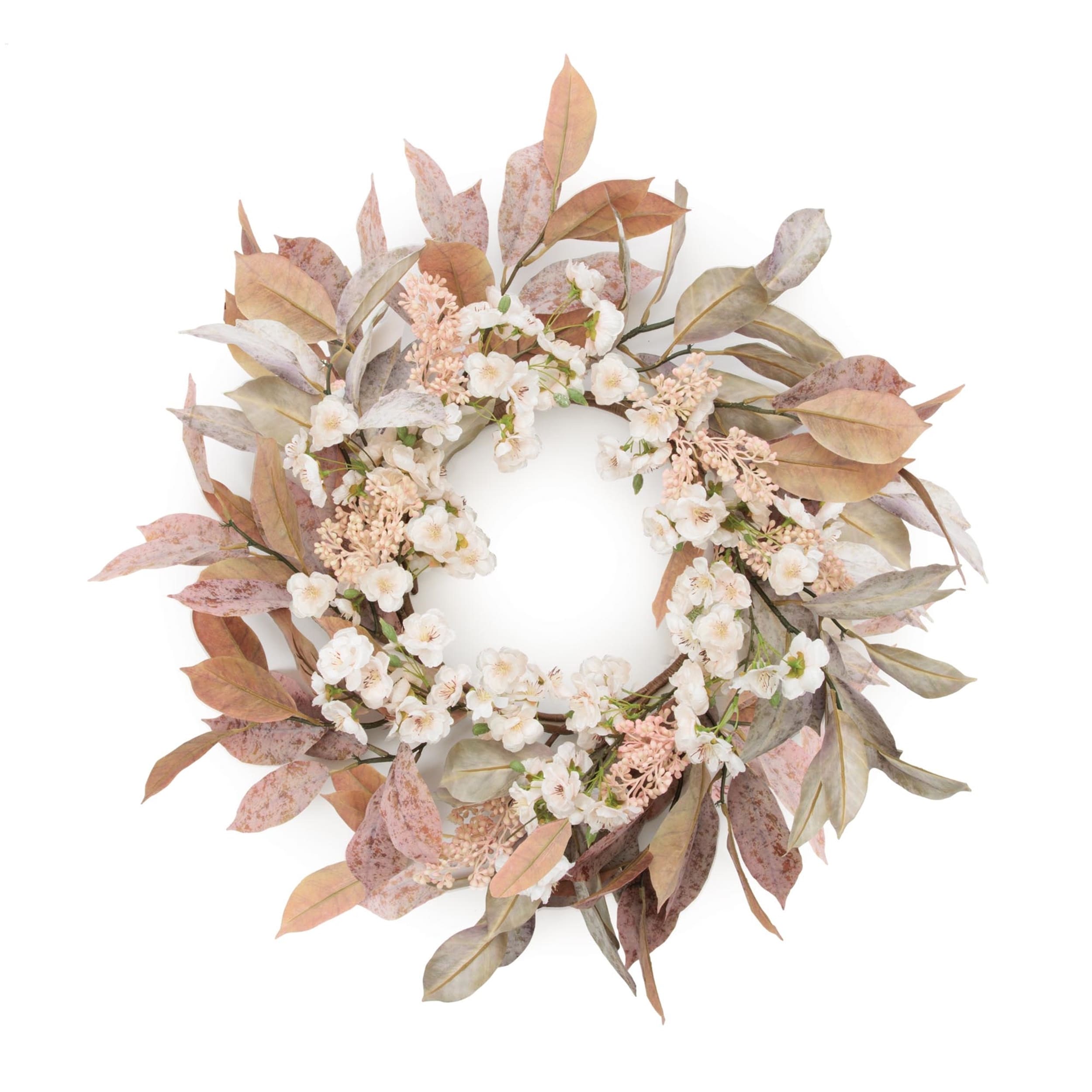 Harvest Foliage and Blossom Wreath 24"D