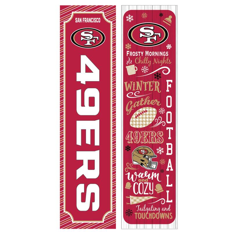 47" Double Sided Seasonal Porch Leaner, San Francisco 49ers - 47" x 11.25"