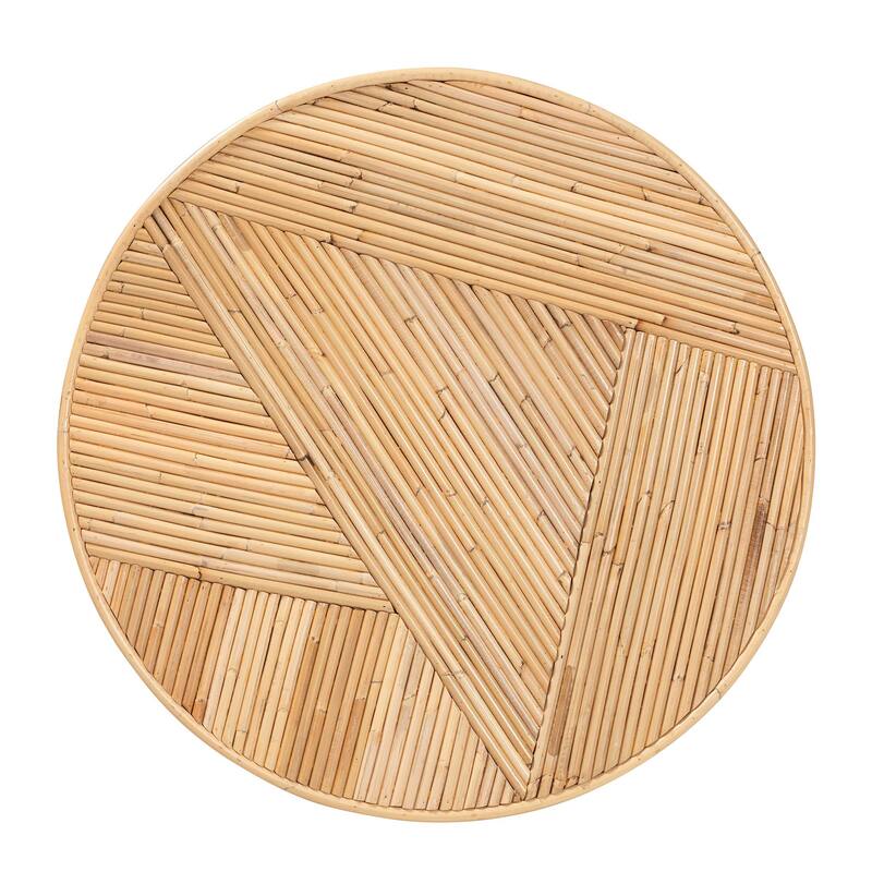 Iryna Modern Bohemian Natural Rattan End Table