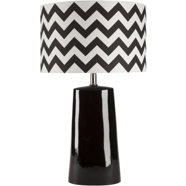 black and white chevron lamp