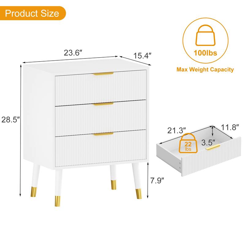 3 Drawer Dresser for Bedroom
