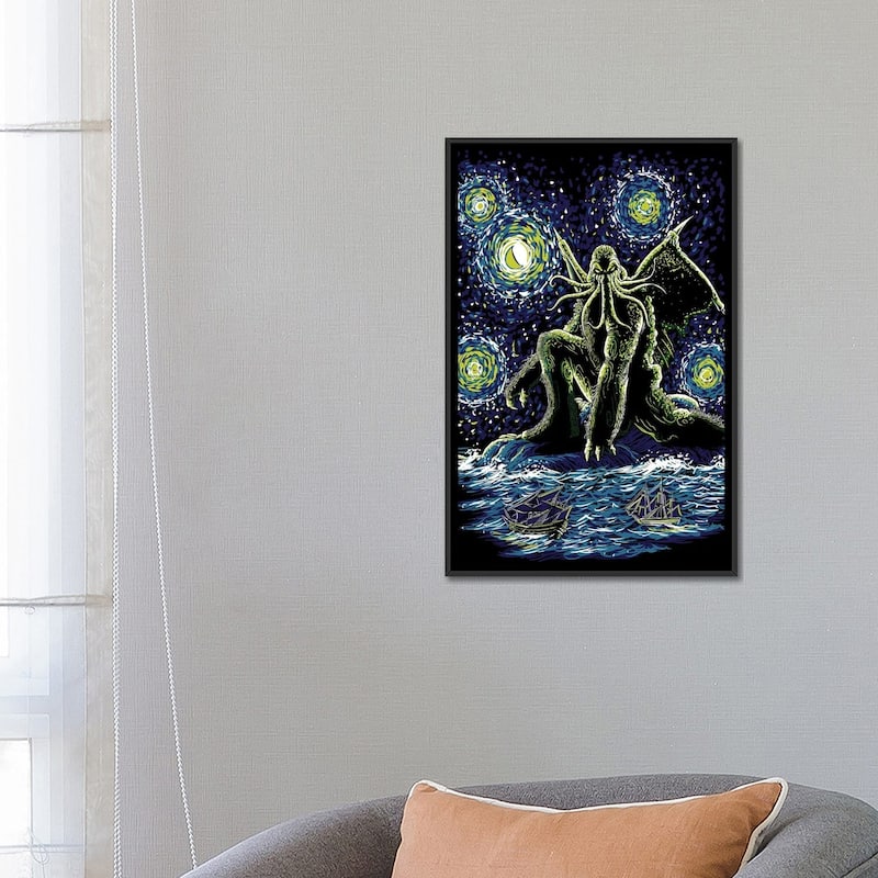 iCanvas "Night Of Cthulhu" by Denis Orio Ibanez Framed Canvas Print