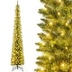 preview thumbnail 44 of 43, Green PVC Metal Slim Pencil Christmas Tree with LED Lights