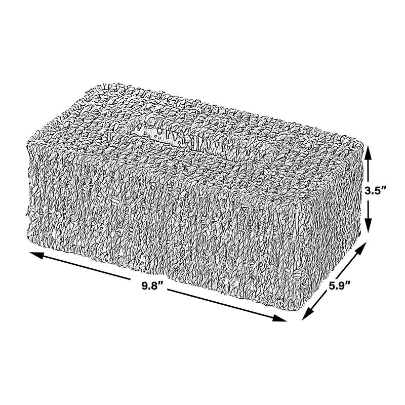 Natural Woven Seagrass Wicker Tissue Box Cover Holder