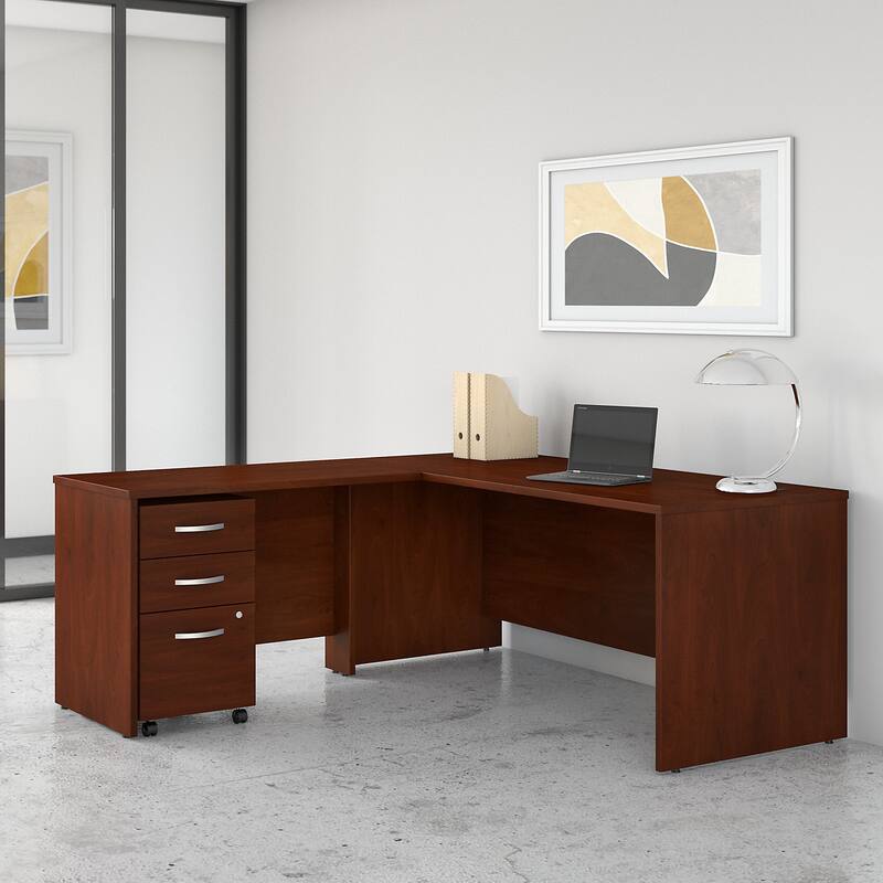 Bush Business Furniture Studio C L Shaped Desk with File Cabinet