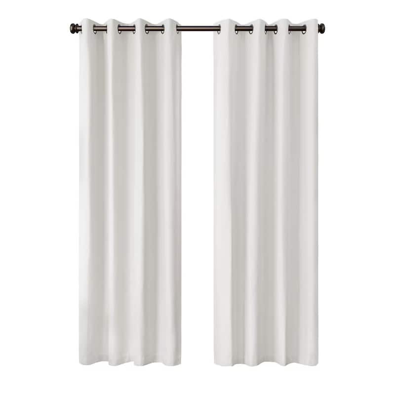 Linen Texture 100% Blackout Grommet Curtain Pair(2 panels)