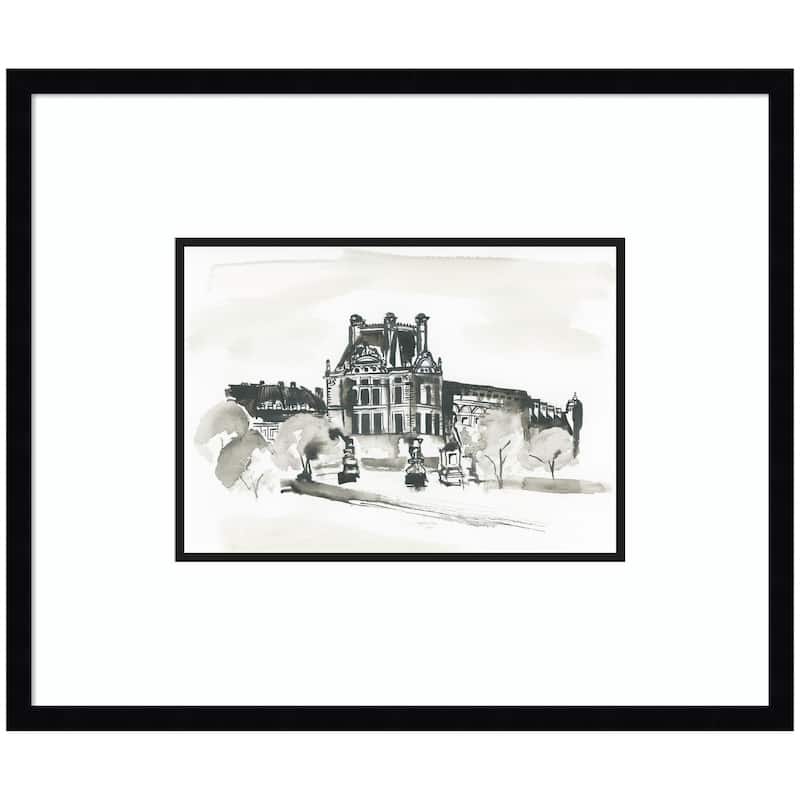 Kate and Laurel Postcard Paris by Teju Reval Framed Wall Art Print - 25x21