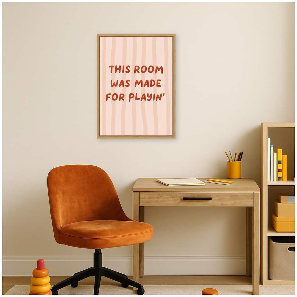 Kate and Laurel This Room Was Made For Playing by Laura Moss Framed Canvas Wall Art Print