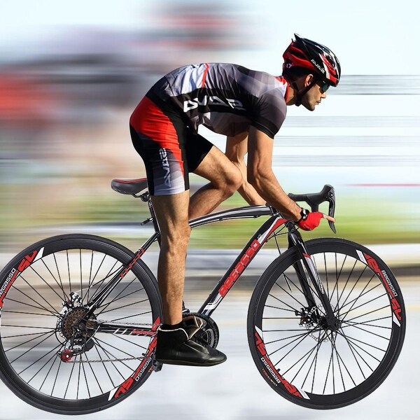 Full Suspension Road Bike 21 Speed Disc Brakes - L67xH38.2in - Bed