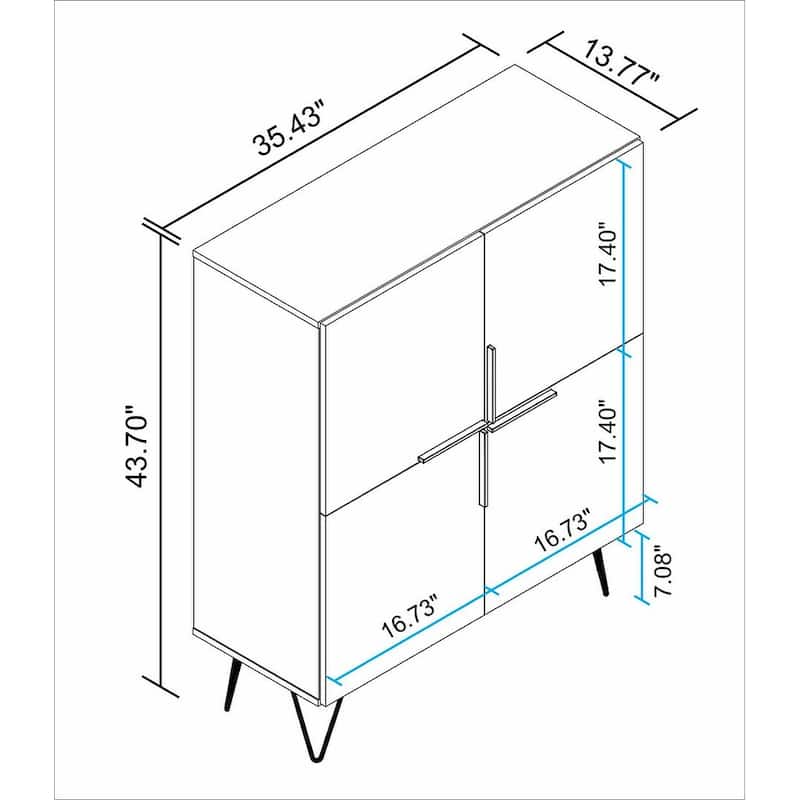 Beekman 43.7 Low Cabinet with 4 Shelves