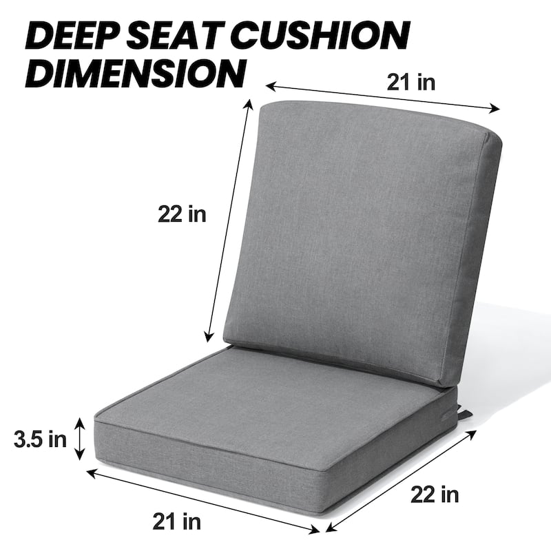 21 W x 22 D in. Deep Seat Outdoor Cushion Set by Crestlive Products