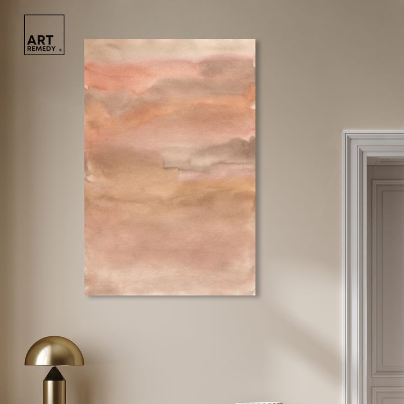Art Remedy Sienna Pigments Blend Gallery Wrapped Boho Abstract 1 Piece Canvas Wall Art