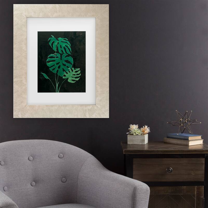 Julia Purinton 'Palm Botanical I Black' Matted Framed Art